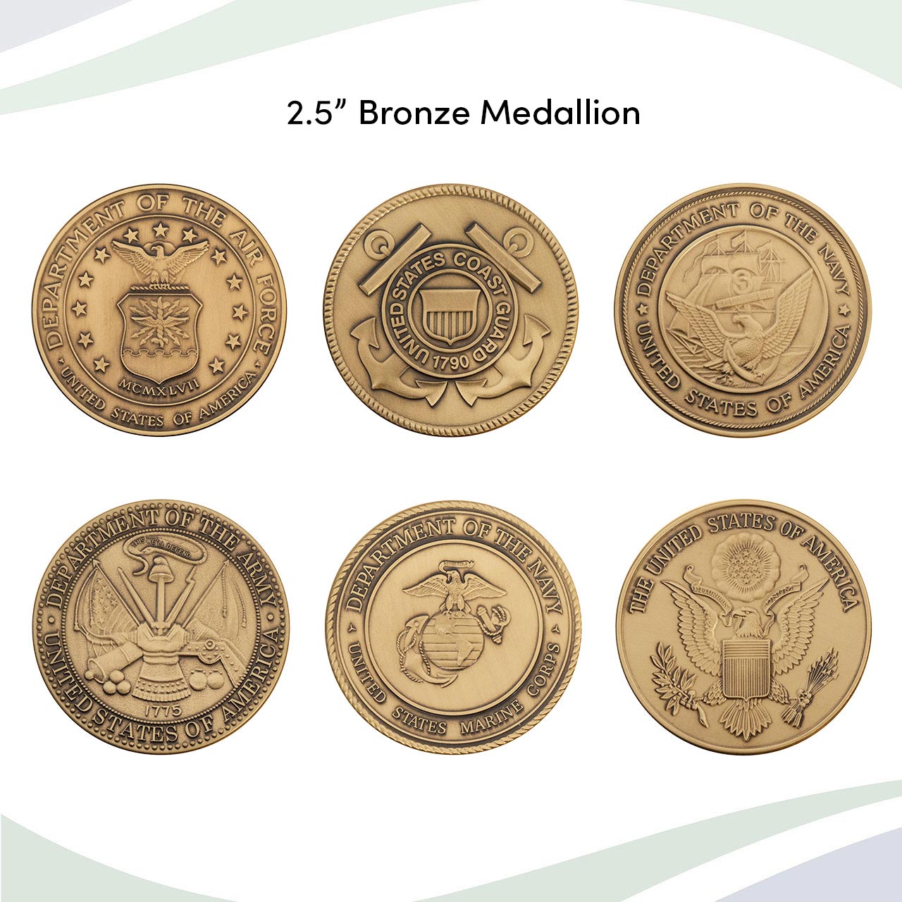 2.5 in Military Bronze Medallions